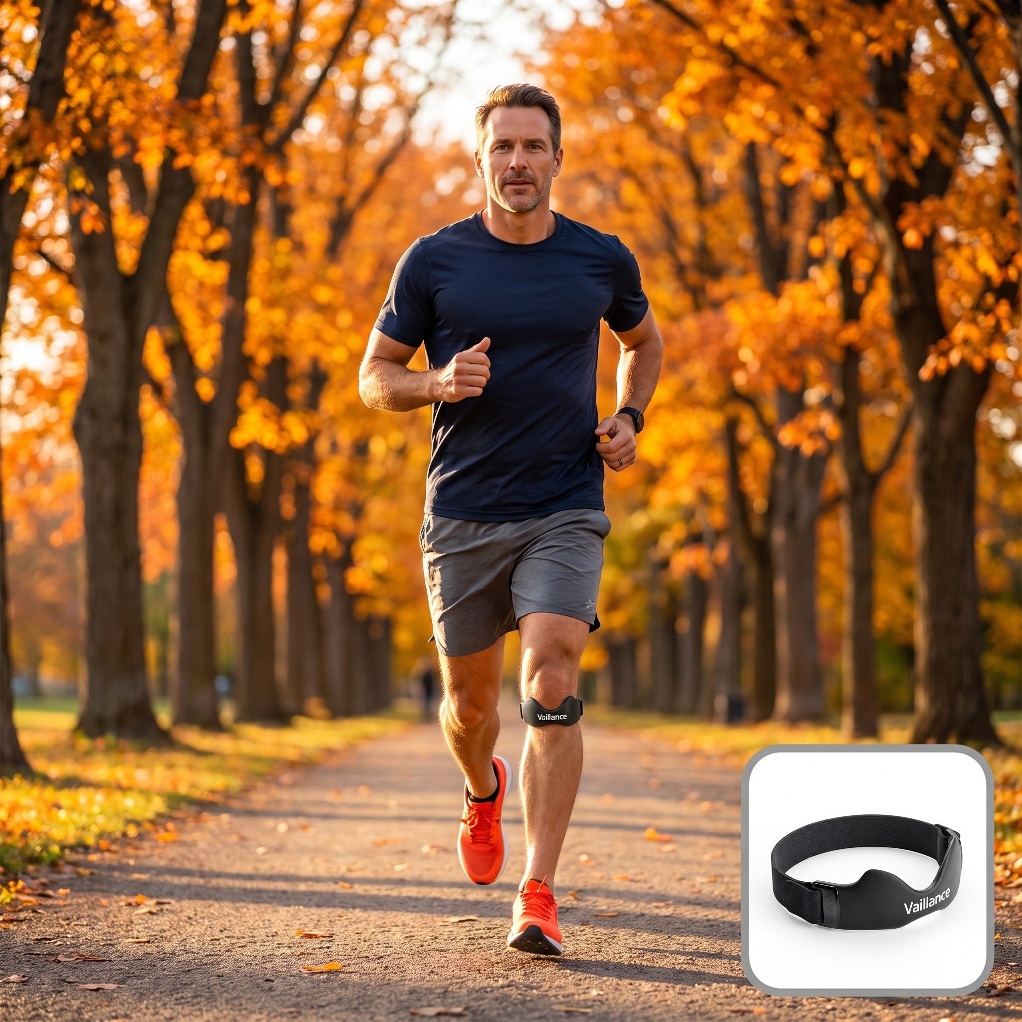 Homme qui court au parc avec la Sangle Focus